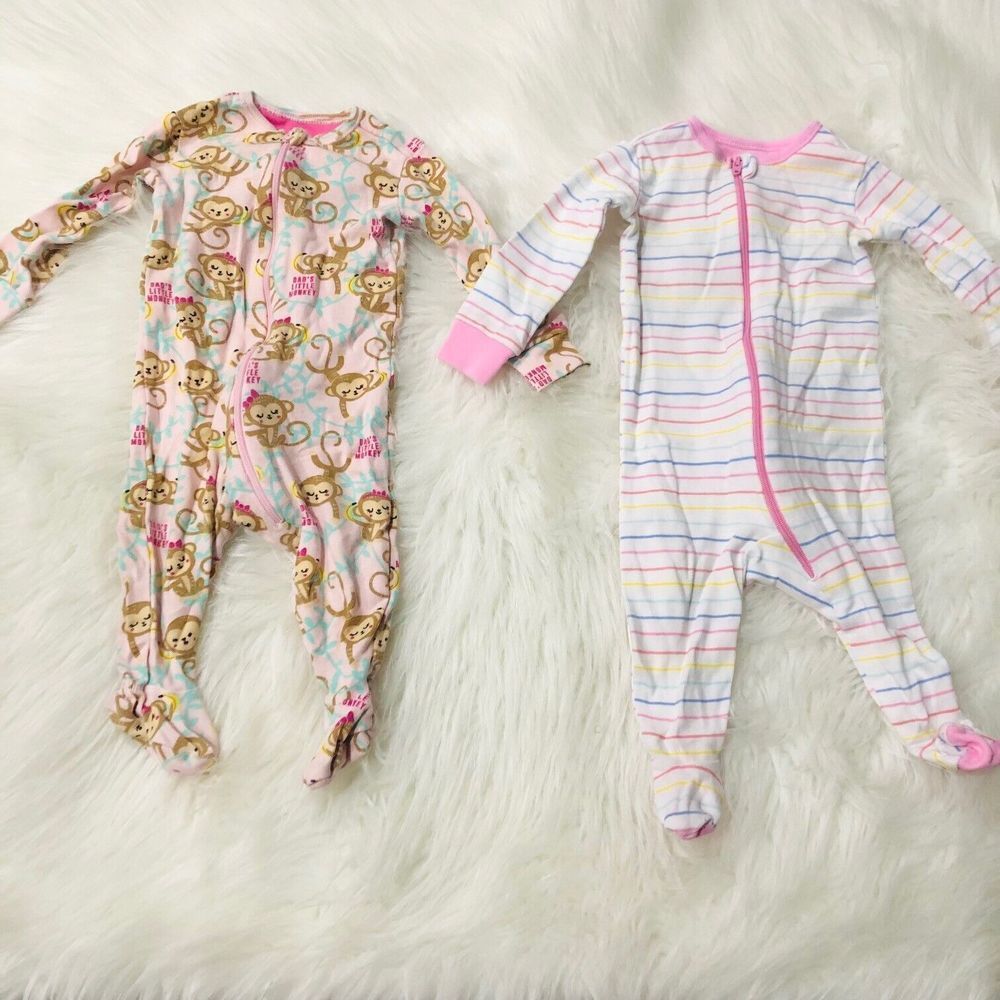 Baby‎ Infant Toddler Zip Up Footed Pajamas Sleeper 2 Piece Newborn 0-3 Months